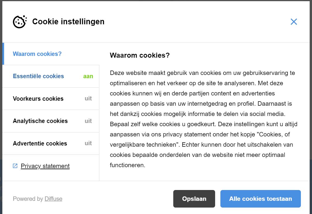 cookie instellingen